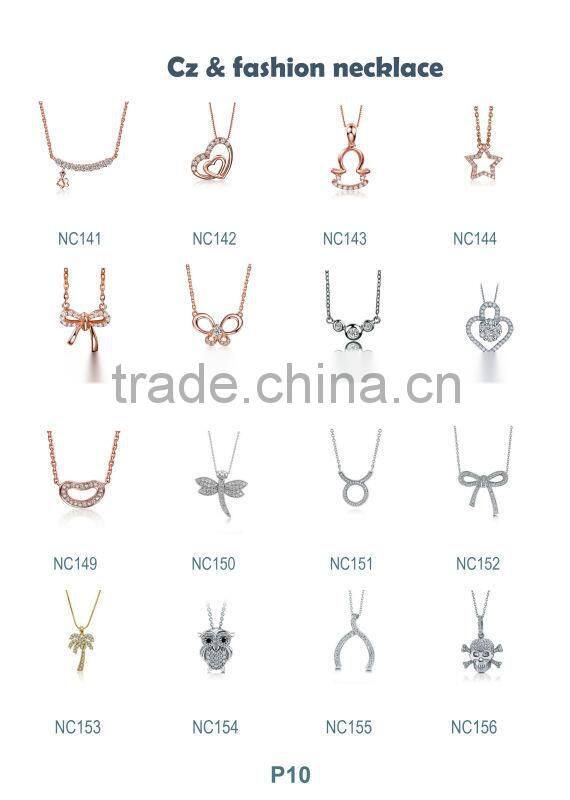 Popular plate necklace rhodium jewelry plating