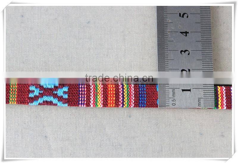 Wholesale 1CM width colorful ethnic embroidery bags tape