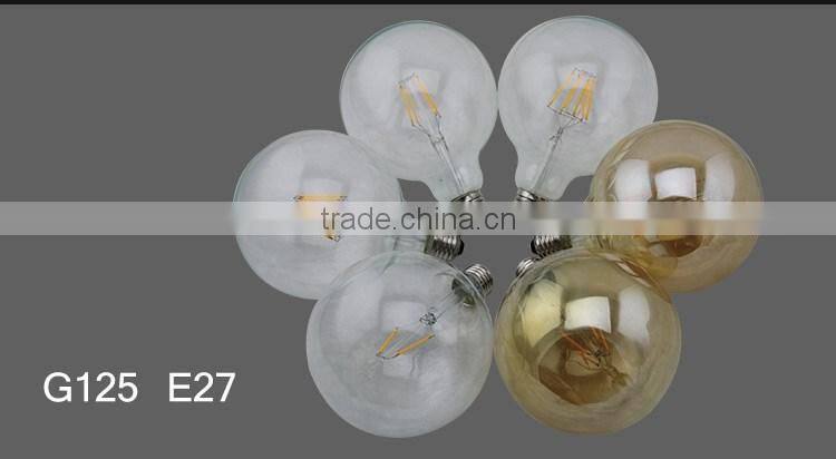 Super Bright Newest Design G125 Filament Bulb Led Dimmable Bulbs 4W 6W 8W 2700K 6000K LED filament lamp
