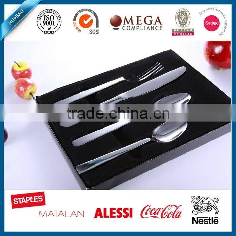 2016 Hot sale Gloss Silver Flatware Cutlery set steel