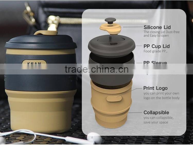 Colorful soft non-toxic collapsible silicone mugs for sublimation