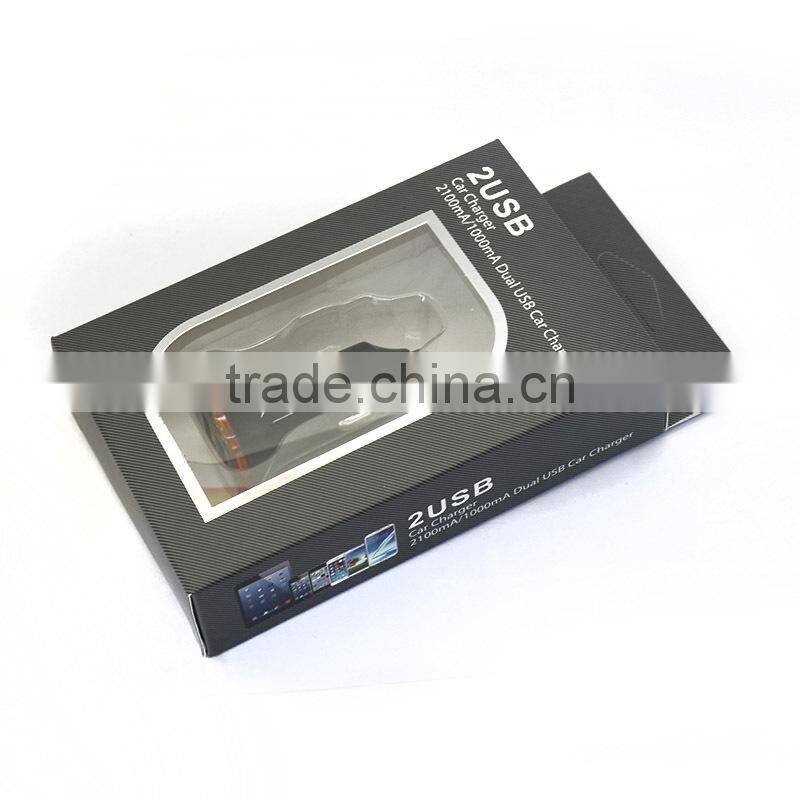 Dual USB Car Charger 5V 2A 2100Ma Dual 2Port USB Car Charger for Sansung S3 S4 HTC Apple Iphone 5 iPad 2 iPhone 3G 3GS 4g ipod