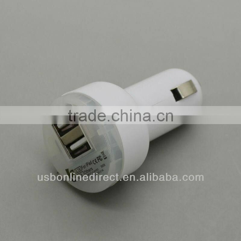 Dual USB Car Charger 5V 2A 2100Ma Dual 2Port USB Car Charger for Sansung S3 S4 HTC Apple Iphone 5 iPad 2 iPhone 3G 3GS 4g ipod