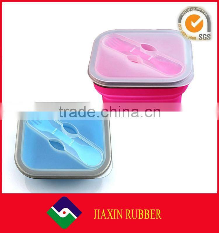 FDA approve food grade collapsible silicone lunch box portable bento box disposable food containers 600 ml