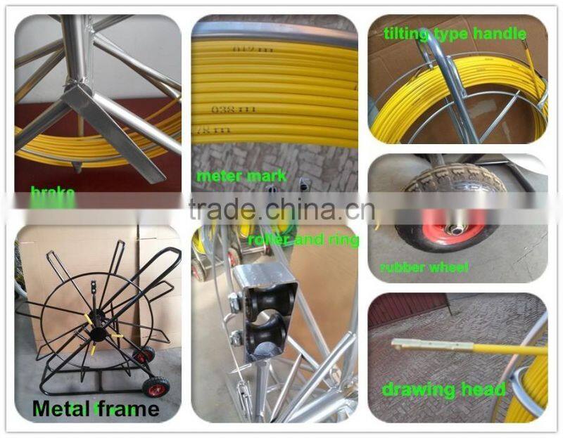 16mm Fiberglass duct rodder supplier, Electric tool FRP conduit snake rodder, cable laying rodder