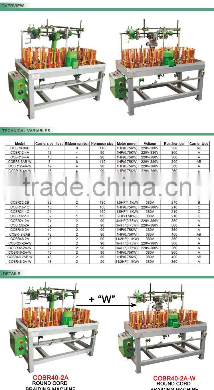 COBR40-2A-W HIGH SPEED ROUND CORD BRAIDING MACHINES