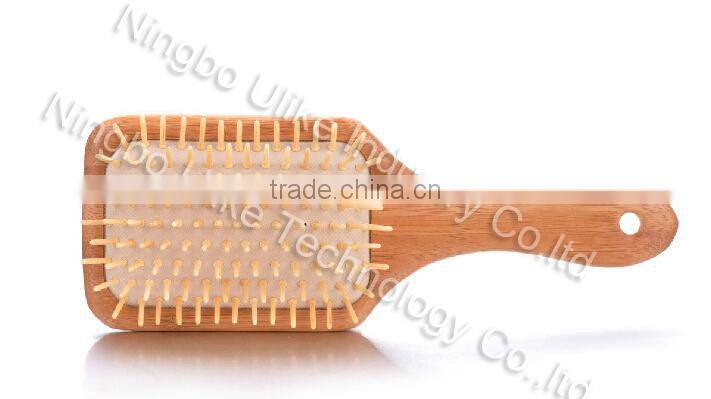 High quality large paddle natural bamboo hair brush / cushion bamboo hair brush