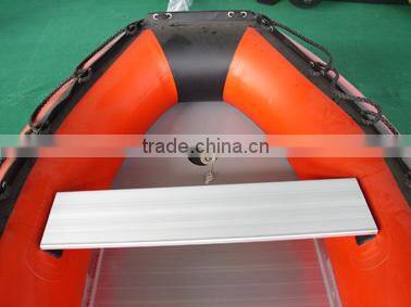2.4m red PVC aluminium floor inflatable rowing boat
