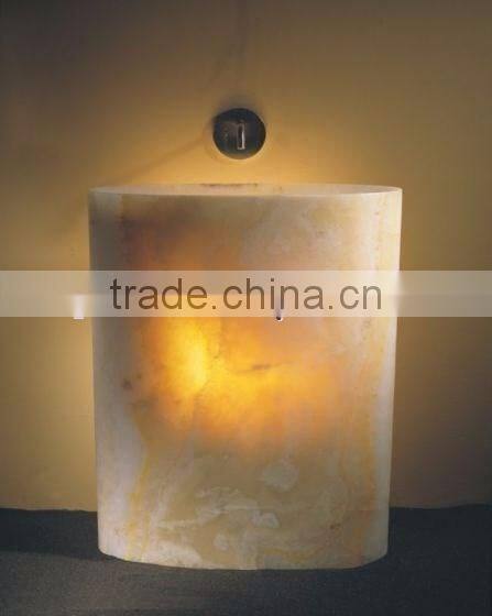 MODERN DESIGN BACKLIT ONYX PEDESTALS SINKS