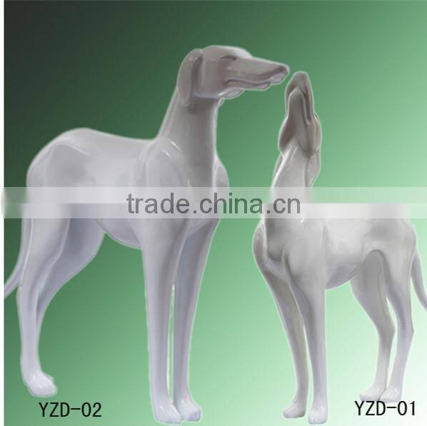 Window display Fiberglass animal dog mannequins artesanato vivos for sale