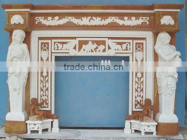 indoor freestanding marble fireplace mantel