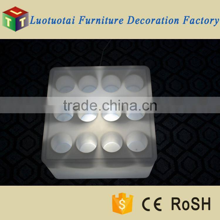Waterproof outdoor use for swimming pool led wine tray with hole for bottles