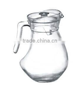 1.5L glass water jug with lid