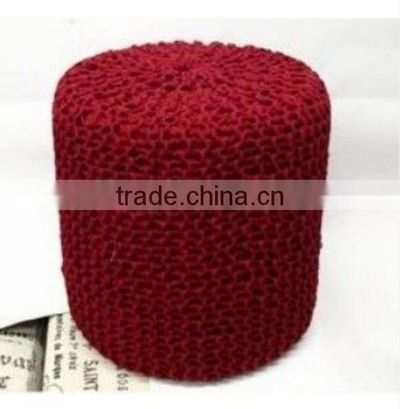 Store More Modern Design Polyester Round Knit Pouf