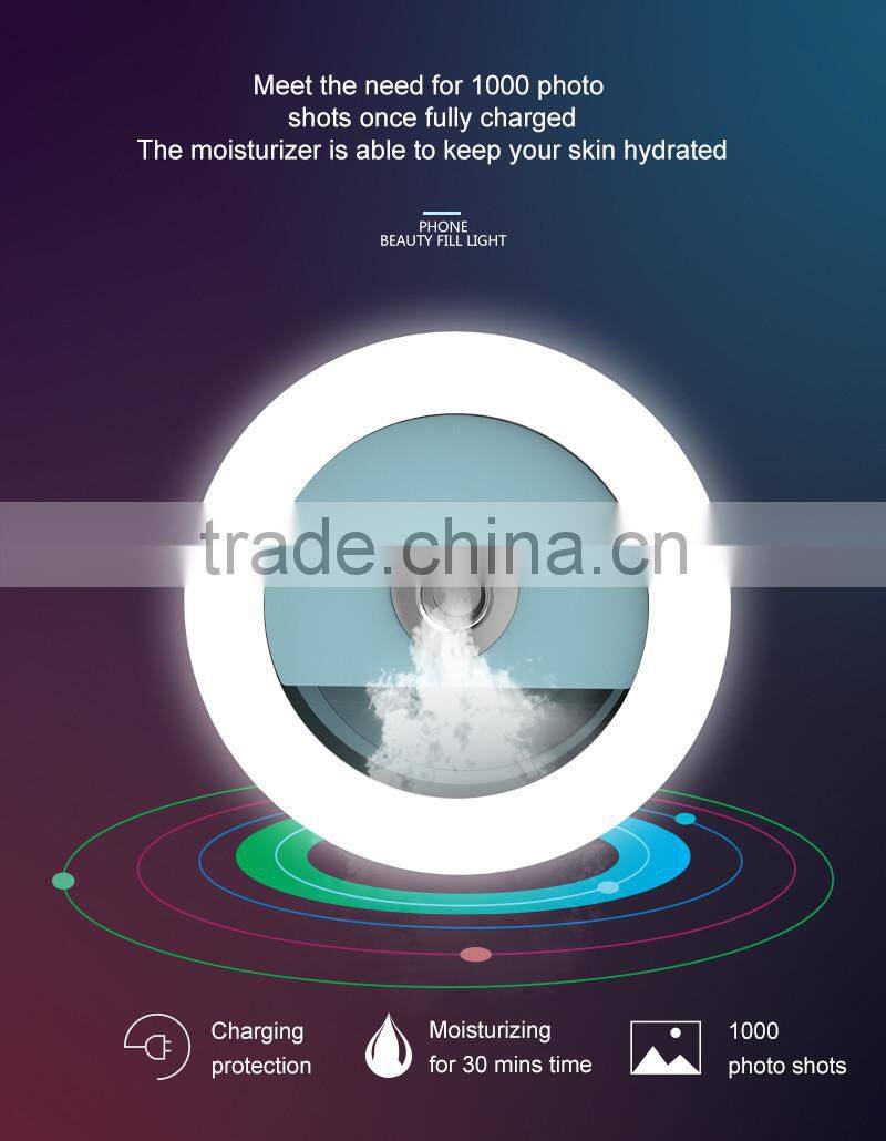Selife Ring Light Moisturizer 32 LED Beauty Sefie Flash Light Warm Cold Soft Light Humidifier Rechargeable for Skin Humidifier