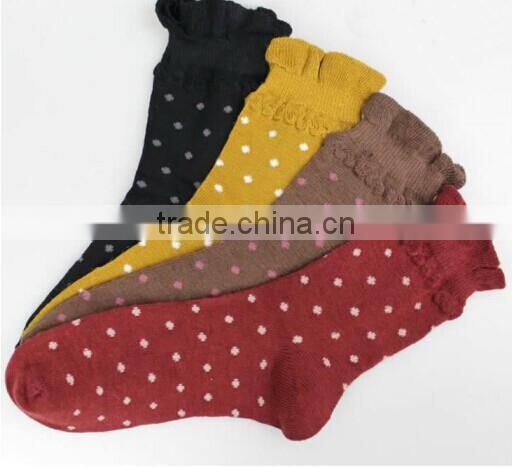 Rabbit lace trimming dot sex women microfiber socks
