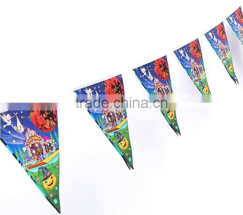 Halloween Decoration Supplies Triangle Flags Party String Hanging Decorative Flags For Wholesale