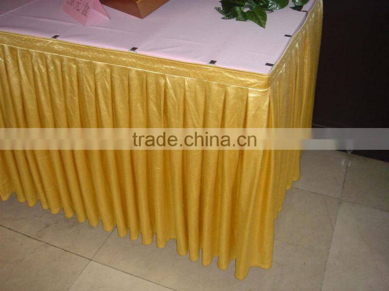 hotsale gold wedding party table skirting
