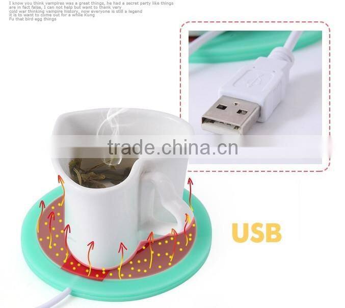 Supply fashion Small drunk doll Silicone USB electric heating keep warm dish / insulation mat