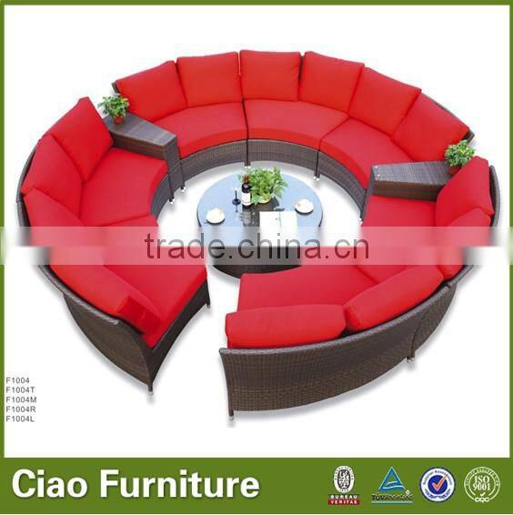 Outdoor garden furniture rattan round sofa sectional sofa set