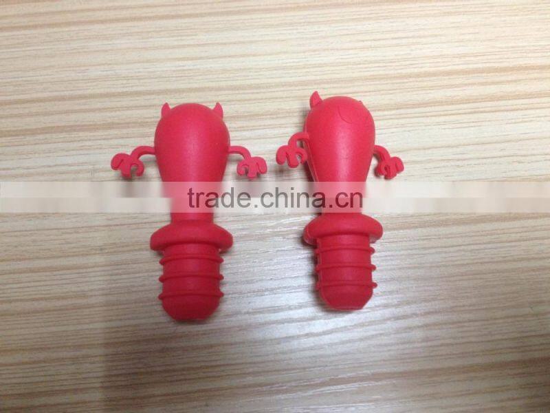 Cute pattern design 100% food grade silicone wine bottle stopper
