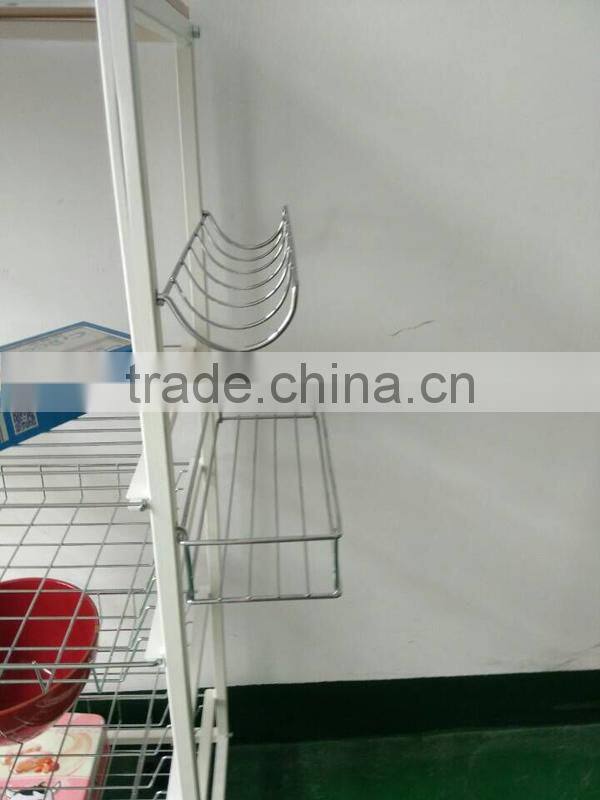 Kitchen Metal basket Dipaly rack vegatable and friuit storage Trolley