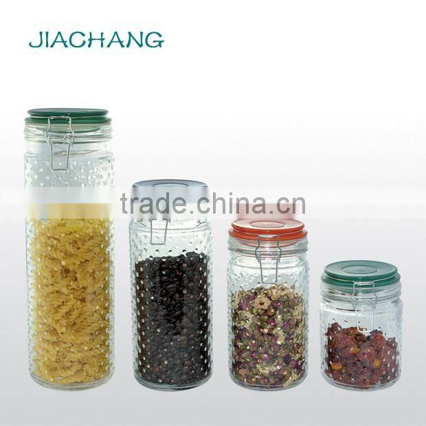 recycled silicone glass storage jar seals with lock lid