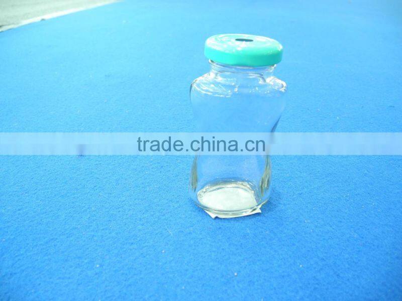 wholesale oval clear glass bottle with lid for juice milk water