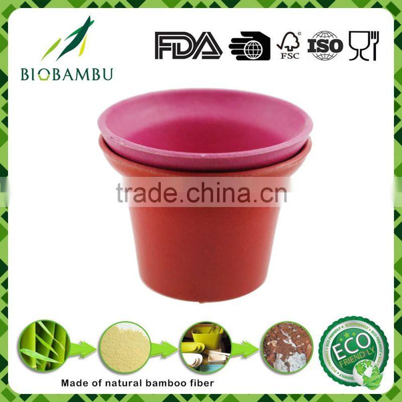 No pollution China manufacturer bamboo fiber garden decoration flower pot planter