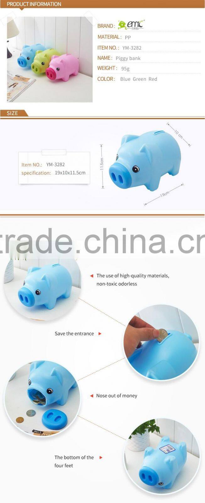 Plastic pigg bank/money storage/coin box