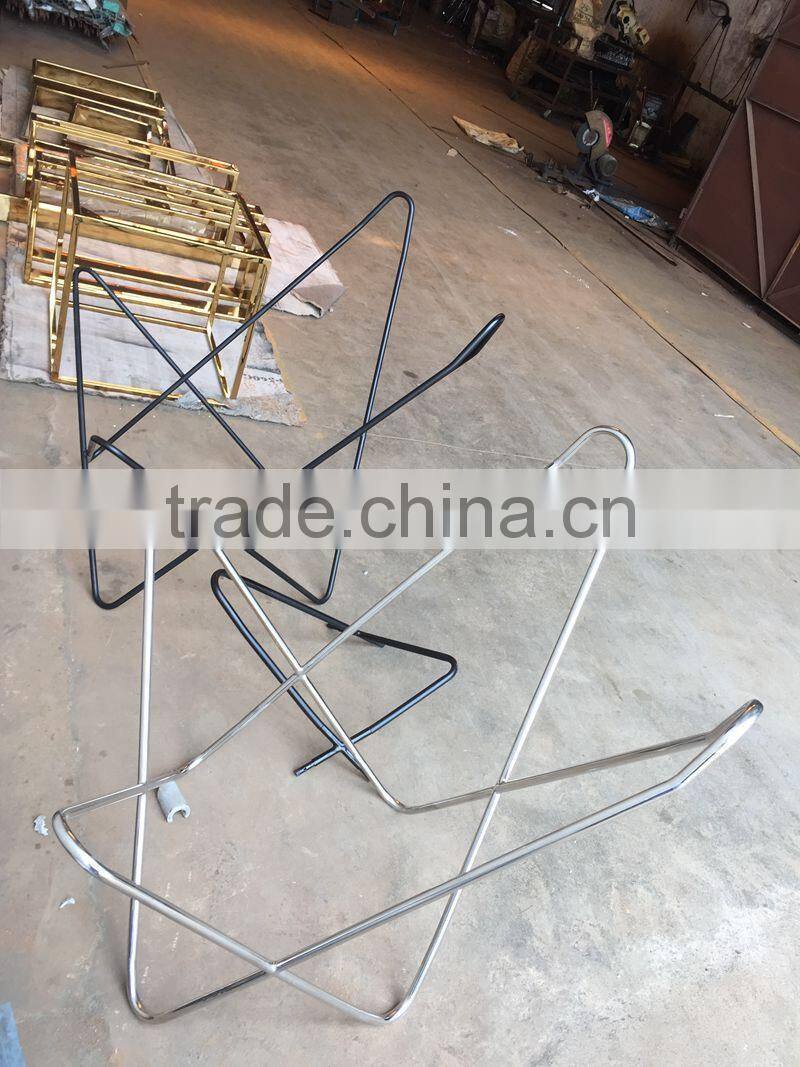 Metal chair hot sale butterfly stainless steel polishing finished chair frames