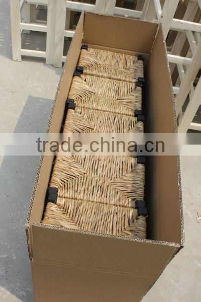 Solid wood chair with rush seat