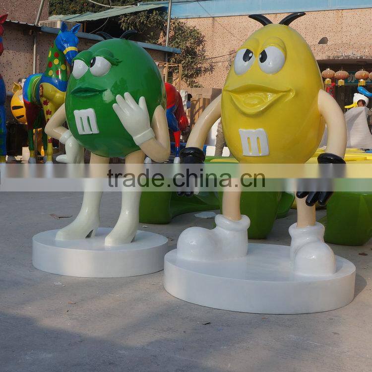 Fiberglass M&M cartoon sculpture