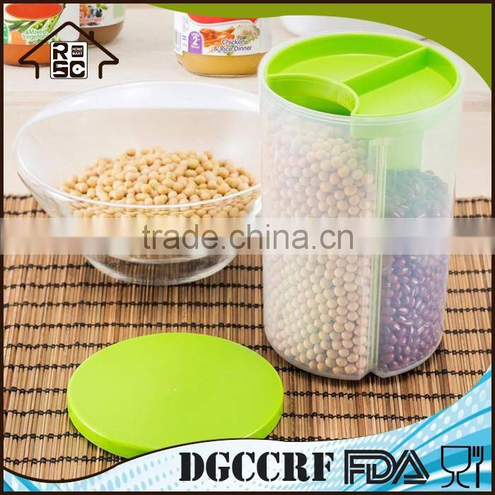 NBRSC Kitchen Divided Plastic Sealed Box Dry Food Storage Crisper Cereal Container with Lids