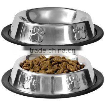 2017 New arrival galvanized metal non-slip pet food feeder dog cat water bowl