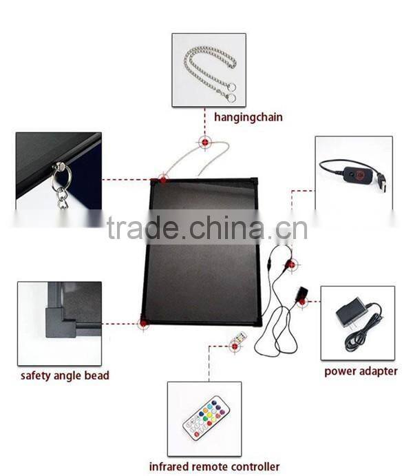 Acrylic LED light display advertising board / color changing LED magic writing board