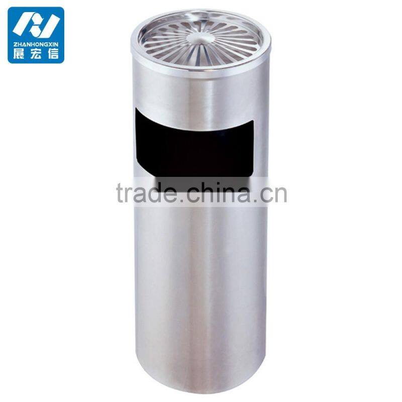 Outdoor park or street standing metal garbage bin
