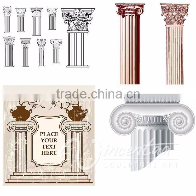 china manufacturer wholesale home decoration flat white marble columes
