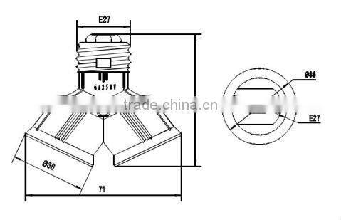 E27 double bases bakelite lampholder/bulb holder/light socket
