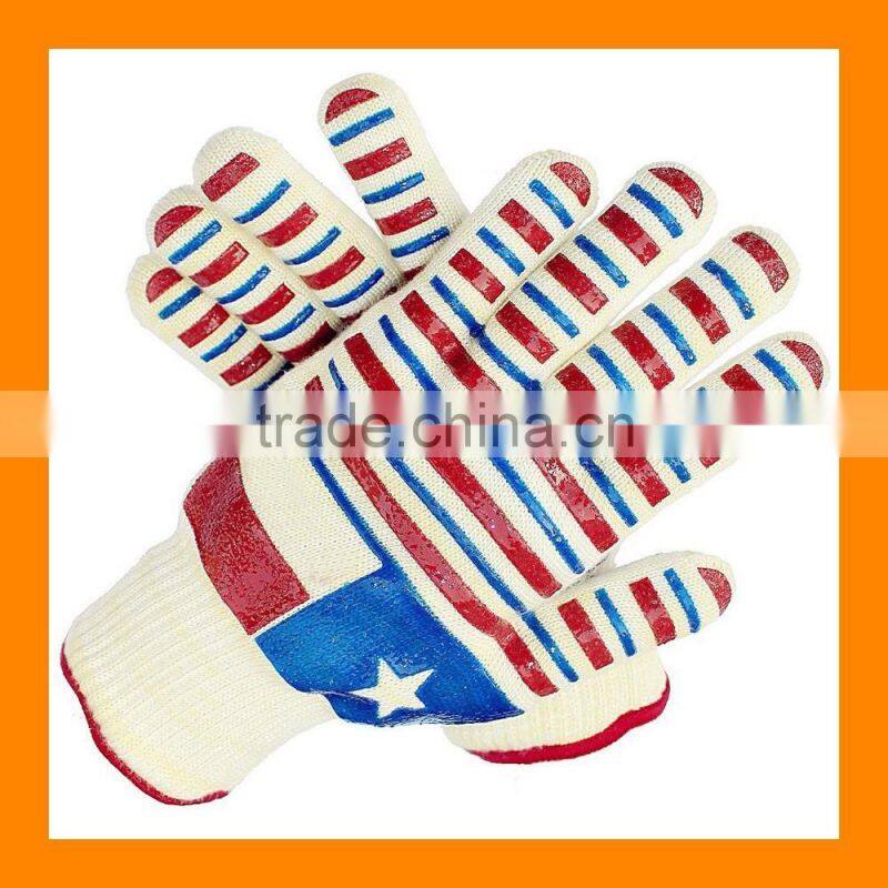 Extremely Flame and Heat Resistant Barbecue Mitts with Silicone for Grill,Smoker,Pit,Fireplace,Camping,Kitchen BBQ Ove Glove