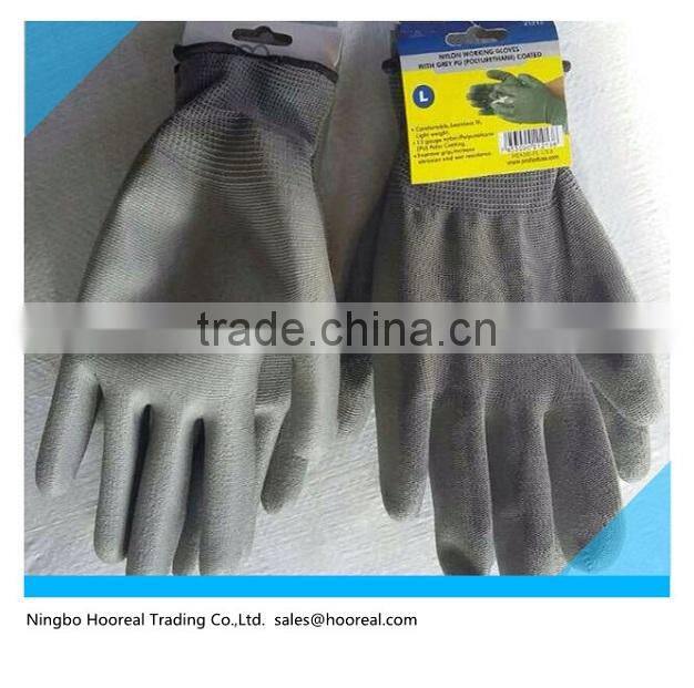 Polyester Work Gloves Rubber Latex Palm Coated/PU Coated,Knit Wrist Cuff,S,M,L,XL,Industrial or Household