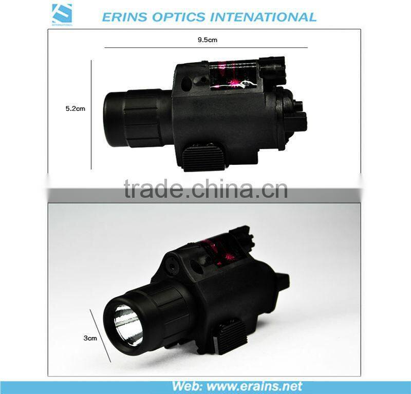 Lightweighted Plastic housing green laser sight and 200 lumens CREE Q5 LED flashlight combo