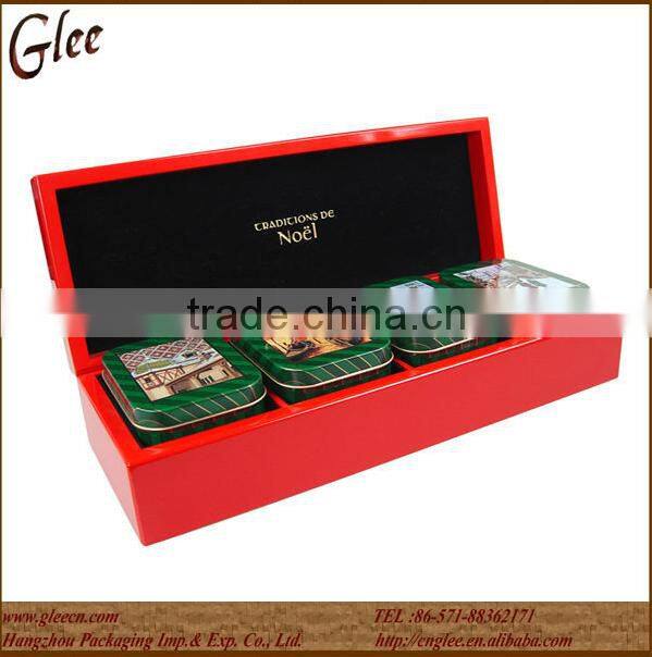 chinese tea packing boxes 4 compartment tea storage box