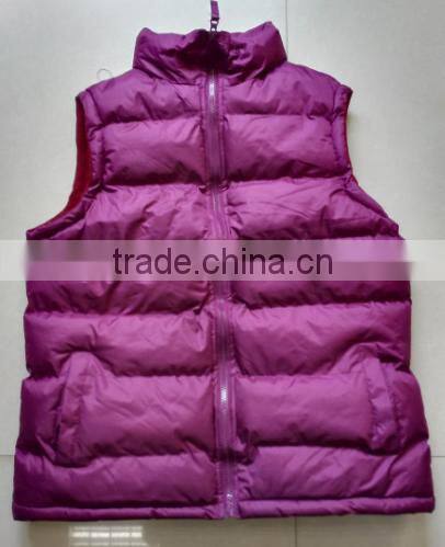 100% polyester ladies sleeveless fleece padded vest in winter