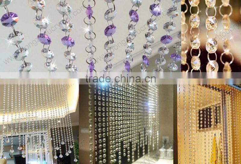 Hot sale octagonal glass crystal chandelier trimming decor