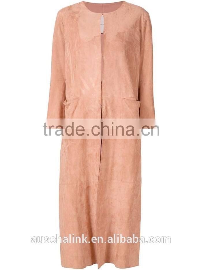 hot sale high quality women long suede coats wholesale