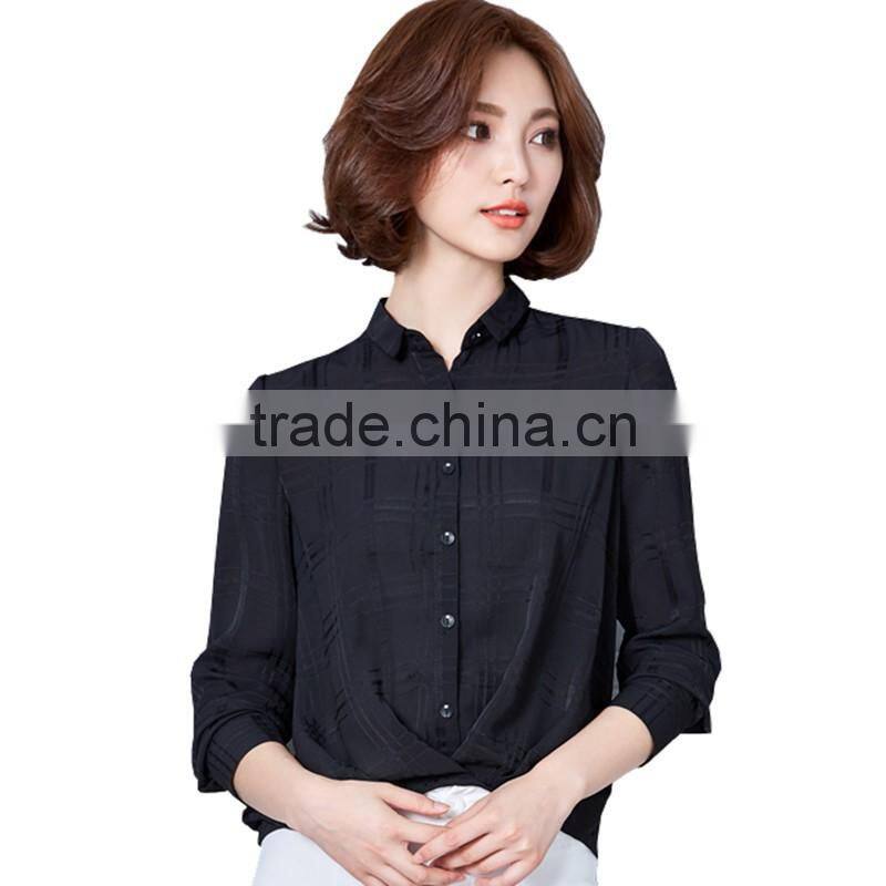 made to measurewindow check fabric cotton shirt for office women