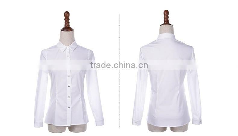 Intellectual Modern Ladies Long Sleeve non-iron White Formal Shirt