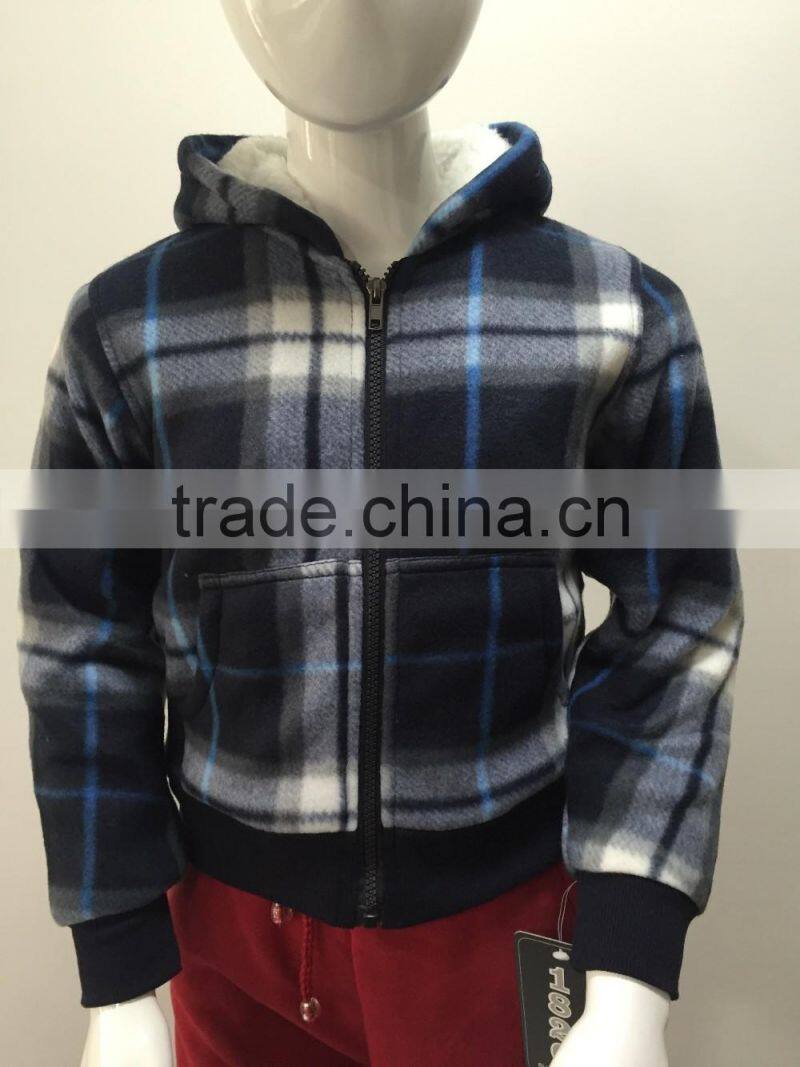 The kid style black shell with white lining cute little boys jacket