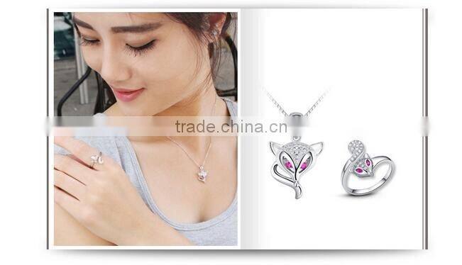 925 Sterling Silver ruby fox stud earrings jewelry